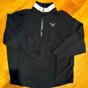 Victoria Secret PINK black 1/4 zip sweatshirt